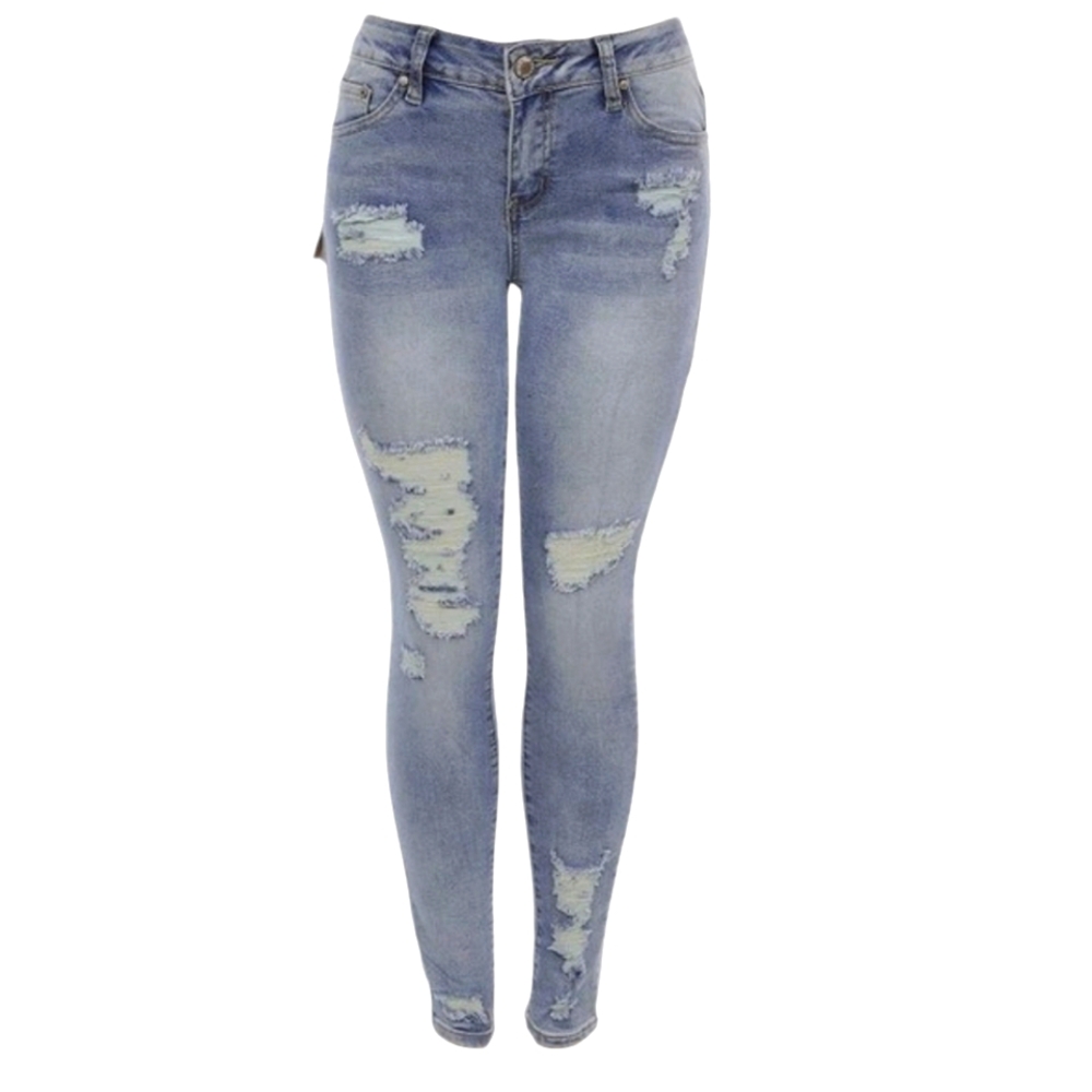 VinMe Distressed Women Jeans - Light Blue